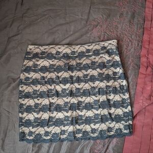 Faith 21 Elegant Lace Overlay Skirt - Black and Nude 1X